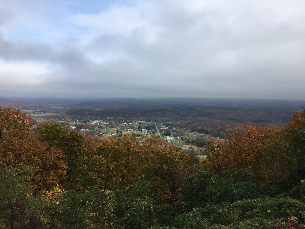 photo of overlook to a town